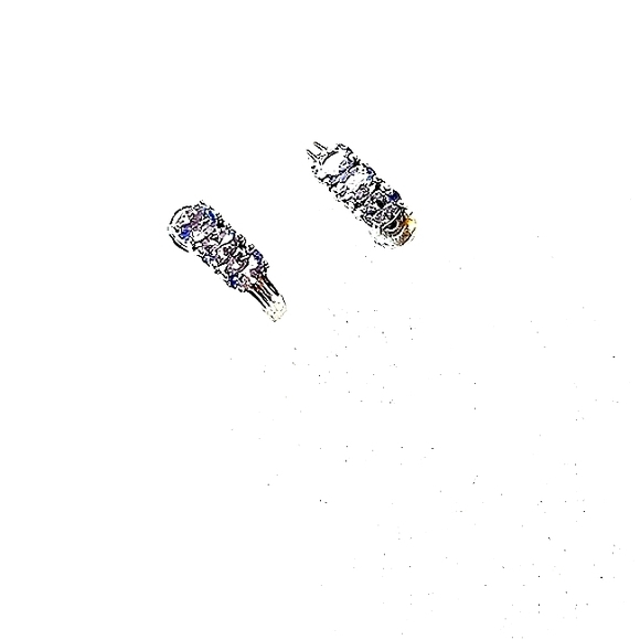 SOLD Tanzanite Stud Pierced Earrings - Picture 5 of 9